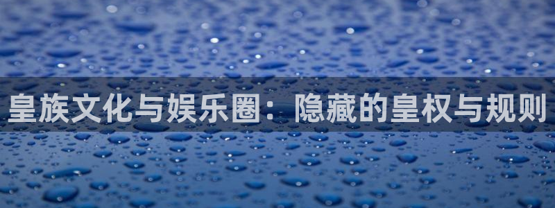 辉达平台苹果手机下载链接：皇族文化与娱乐圈：隐藏的皇权与规则